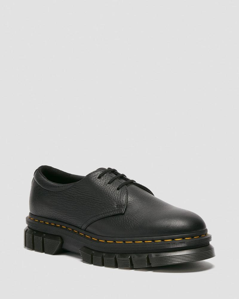 Black Men\'s Dr Martens Rikard Lunar Leather Platform Shoes | CA 627PJJ